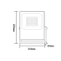 BLACK LED SMD FLOOD LUMINAIRE IP66 50W RGBW 230V  ACA Q50RGBW