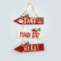 "WOODEN SANTA SIGNPOST" 14 MINI LED WW Λ/ΚΙΑ ΜΠ/ΡΙΕΣ (2AAA) IP20 31X2X45CM ACA X05141115