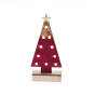 "WOODEN RED TREE GOLD GLITTER STAR", 10 MINI LED ΛΑΜΠ. ΜΠΑΤ. (2xAA) WW IP20 12.5X4.5X27CM ACA X061011209