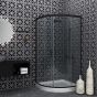 Καμπίνα Ημικυκλική 90x90xH200cm Clear 6mm Orabella Vitalia Angolo Easy Fix Black matt 30583