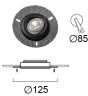 Σποτ Χωνευτό Στρογγυλό Trimless Ø125mm Κοπή Ø85mm 1xGU10 Μαύρο Viokef Mask 4279701