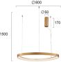 Φωτιστικό Κρεμαστό  Ø80 εκ.Led 60w 3300lm 3000K 120° Μέταλλο Χρυσό Ματ Viokef Loop 4222900